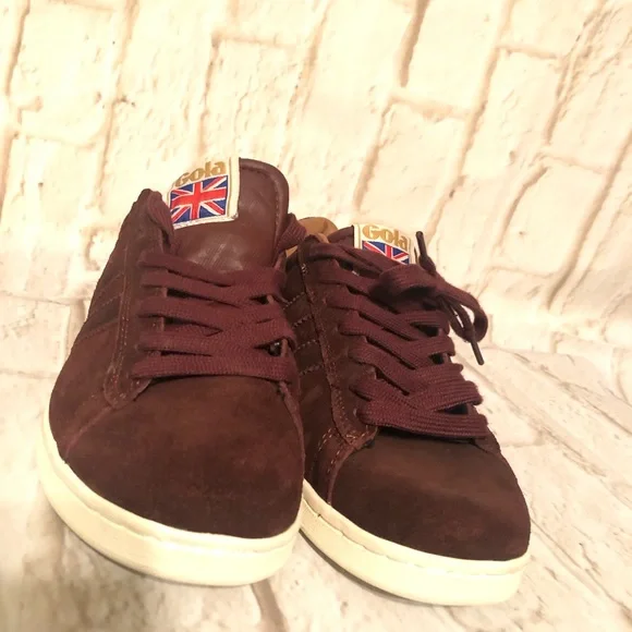 Gola Classics Equipe Suede Burgundy Sz 5 Womens Fashion Skate Sneakers - Picture 8 of 9